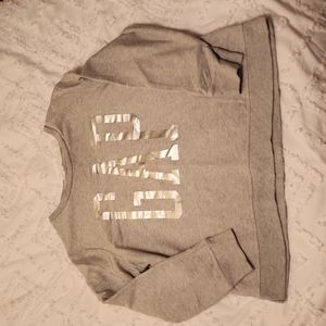 NWOT Gap Grey Crewneck Sweatshirt with Metallic Logo Size XL
